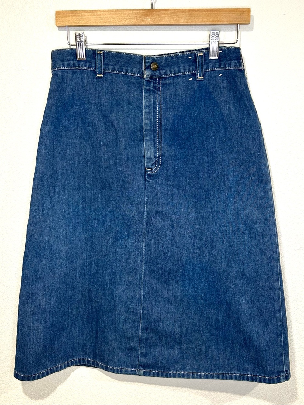 Levi’s Vintage 70s Orange Tab Denim A-Line Midi Skirt High Waist Retro Size 6